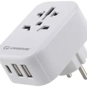Adaptér LIFESYSTEMS EUROPEAN TRAVEL ADAPTOR WITH USB + USB C - Vysoká kvalita