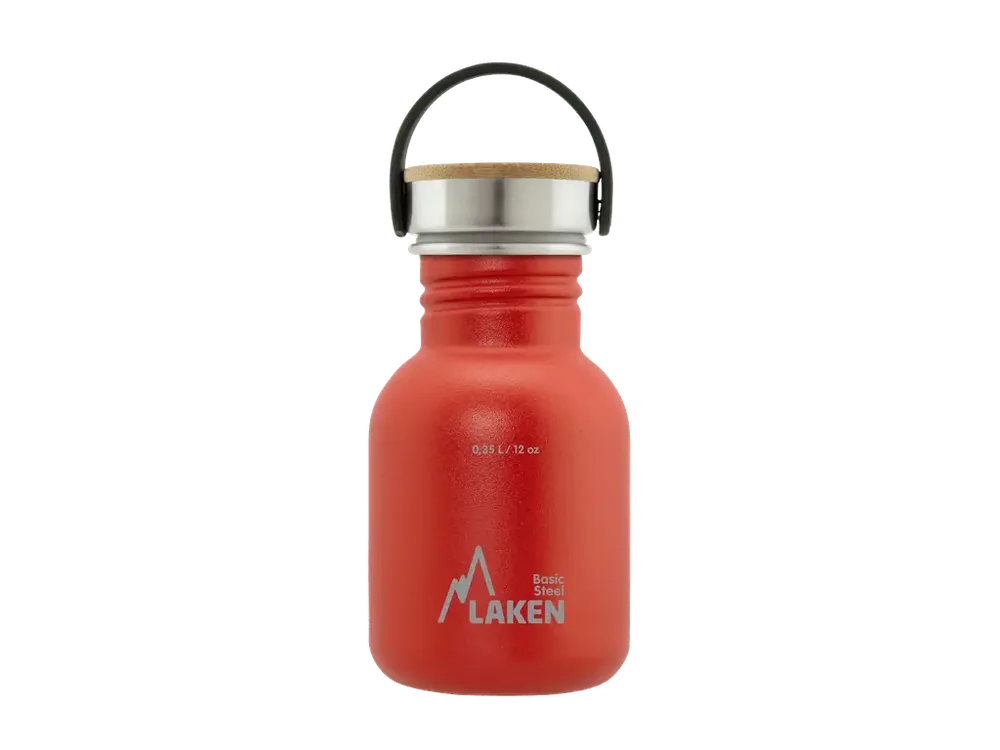 LAKEN Láhev ocel Basic Bamboo 350 ml červená - Akční sleva