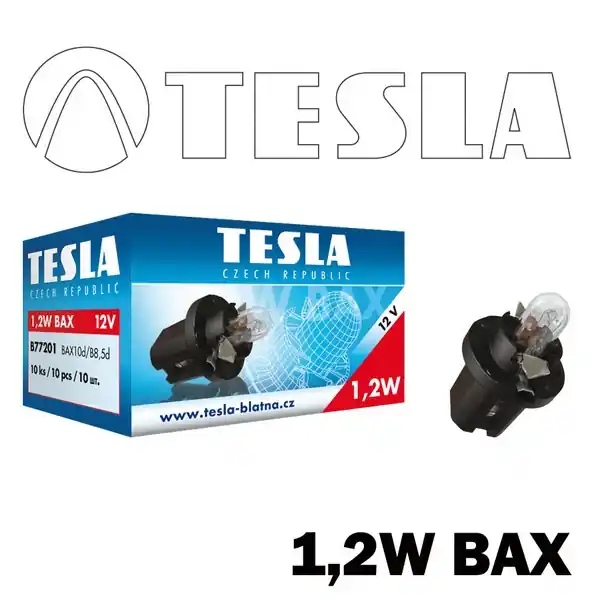 Žárovka 12V 1,2W BAX10d/B8,5d TESLA - Nejlepší cena