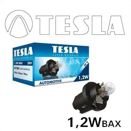 Právě přidáno - Žárovka 24V 1,2W BAX 10d/B8,5d TESLA