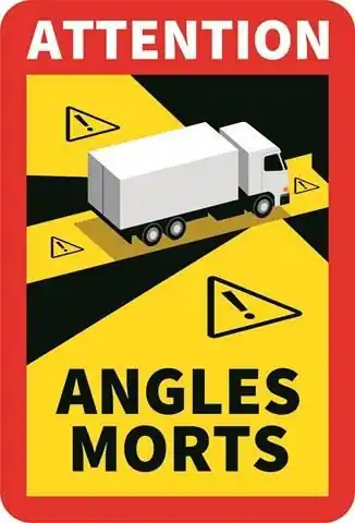 Samolepka Mrtvý úhel - Angles Morts 250X170 mm laminovaná na auto | Akční nabídka