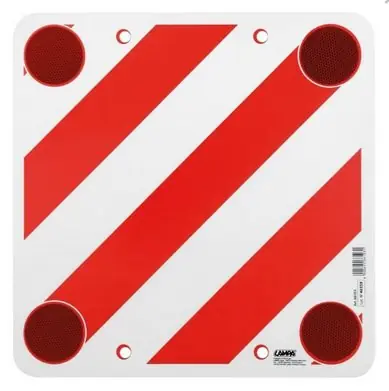 Tabule reflexní červeno bílá pro nadměrný náklad (500x500 mm), 4 odrazky, plastová - Akční nabídka