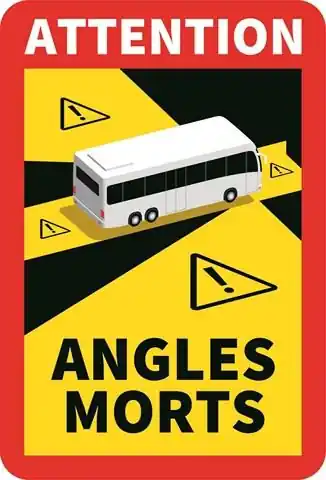 Samolepka Mrtvý úhel - Angles Morts 250X170 mm laminovaná na autobus - Do vyčerpání zásob