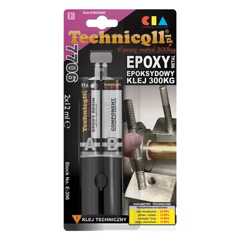 Lepidlo epoxidové na kov TECHNICQLL 300kg 2x12ml - Speciální cena