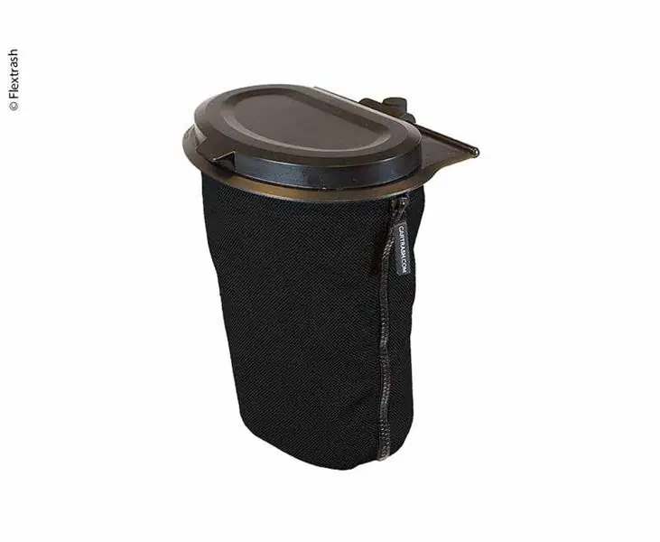 Velmi žádaný produkt | Koš na odpadky textilní Flextrash objem 3 litry černý z recyklovaných materiálů pro kempování, auto a karavan