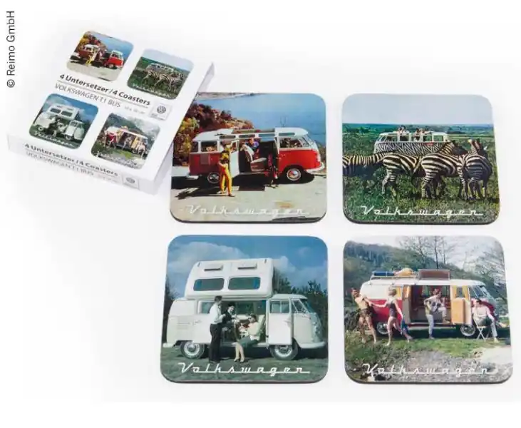 Rychlé dodání - Podtácky VW Collection, sada 4 ks, nostalgické motivy