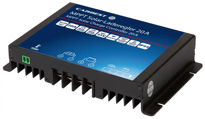 MPPT solární regulátor nabíjení, 12/24V/20A, integrovaný Bluetooth - K objednání