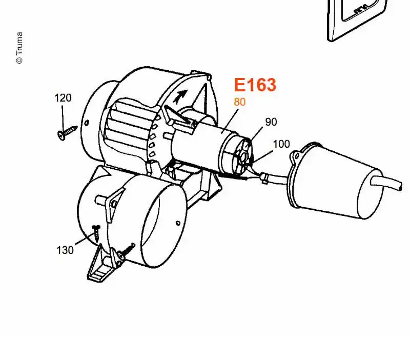 Koupit nyní - Stejnosměrný elektromotor Truma 12 V (náhradní motor ventilátoru / dmychadla)