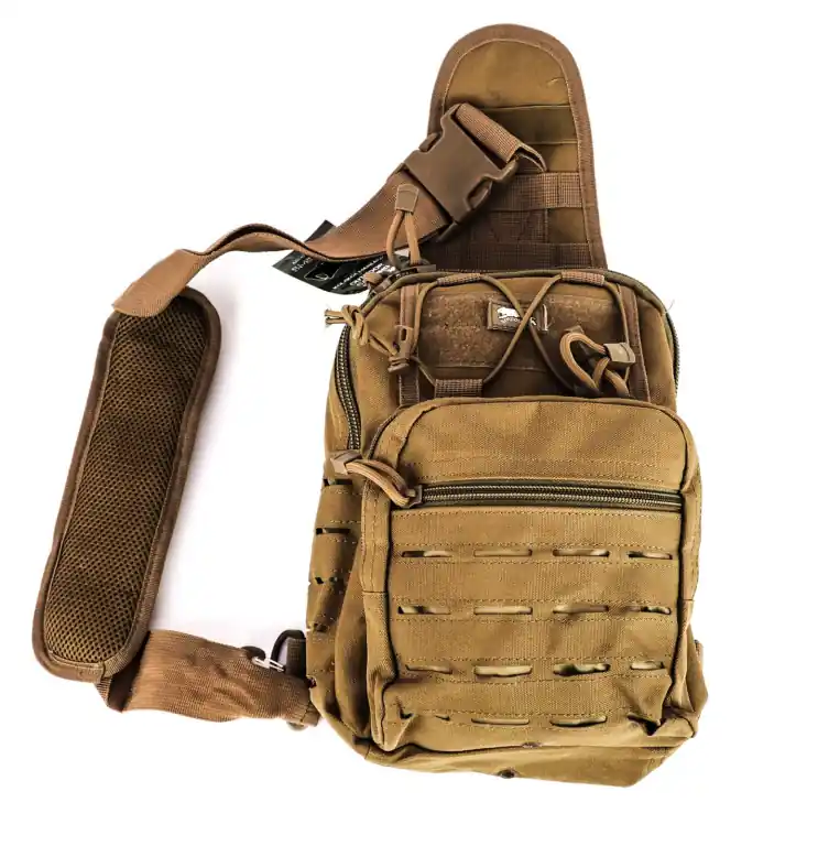 Novinka v sortimentu - Batoh - taška na hruď, khaki, 20L, 22*12*30CM, Smilodon