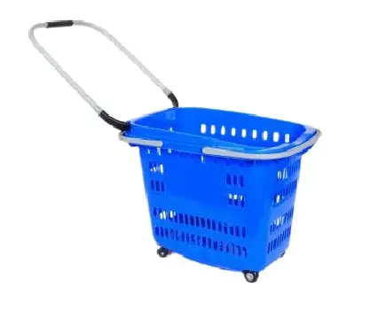 Žádaný produkt - Košík nákupní plastový s kolečky, š56cmxh42cmxv46cm