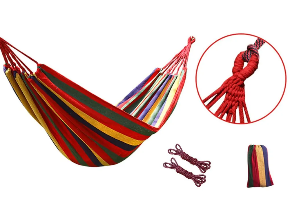 Síť houpací TEXTIL 190x80cm červeno-žlutá | Přímo z továrny